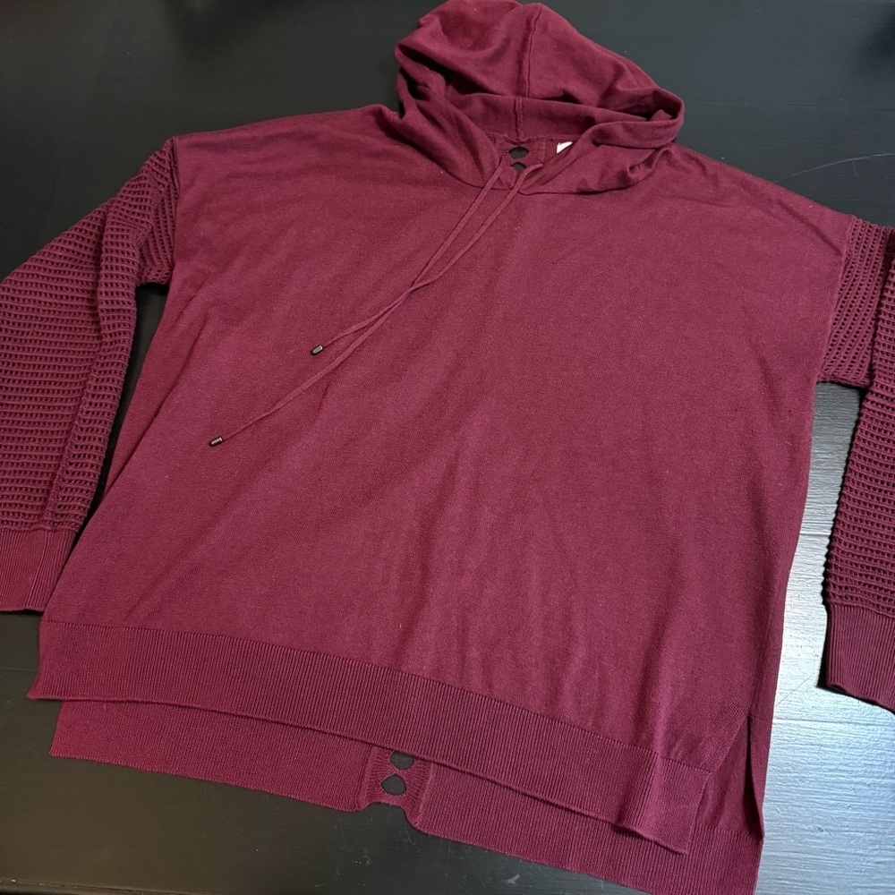 Stitches‎ and stripes knit hoodie